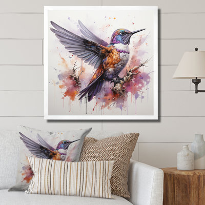Mauve colibri mauve - Art mural colibri