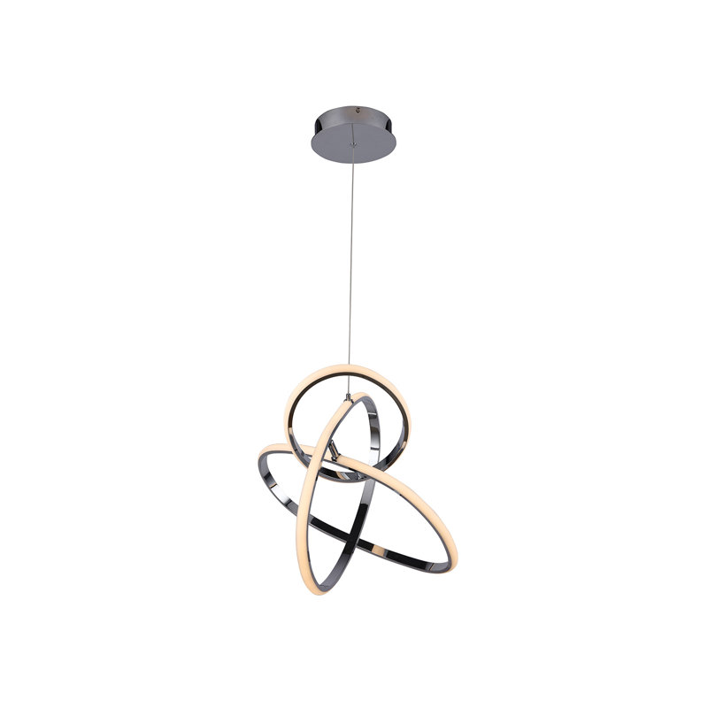 Luminaire suspendu géométrique à del 1 lumière unique Gro, Chrome