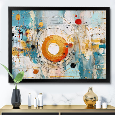 «Yellow Sky Blue Geometric Reflections», reproduction sur toile