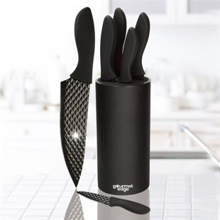 Gourmet Edge 7 Piece High Carbon Stainless Steel Knife Block Set