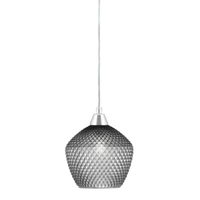 Mini-luminaire suspendu tout verre avec verre texturé fumé 9 po