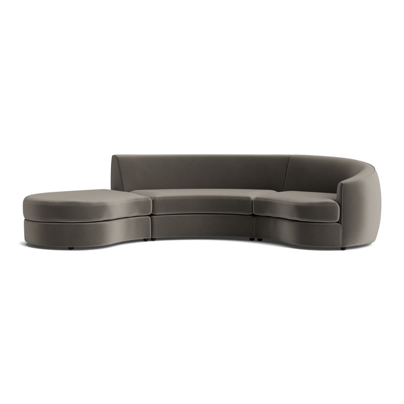 Giselle 3-Piece Right Arm Sectional, Performance Velvet - Graphite