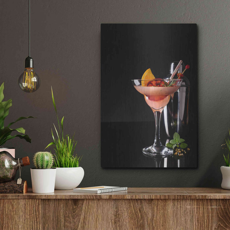 Winston Porter «French Daiquiri» par Epic Portfolio, art mural en métal, H 16 po x l 12 po