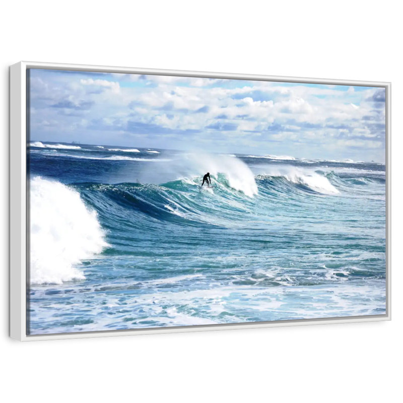 Margaret River Surfer, 31 po x 21 po, Cadre flottant blanc