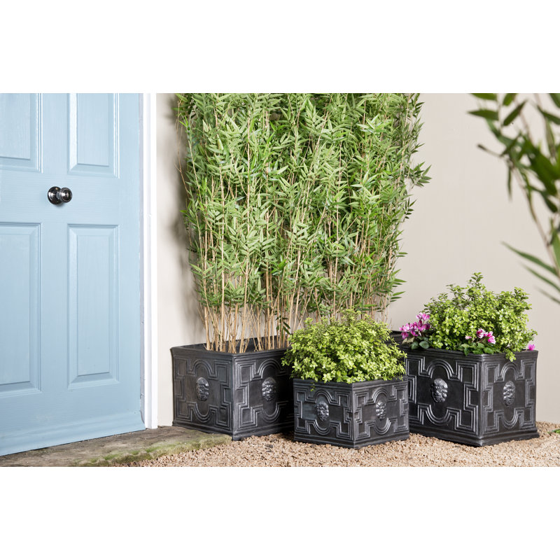 Handmade Pot Planter, Black, 34cm H x 110cm W x 38cm D