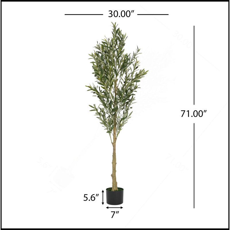 6' Artificial Olive Tree With Pot