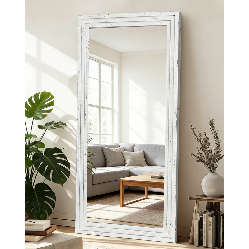 Full-Length Mirror With Stand – Solid Wood Frame Floor Mirror, Freestanding Or Wall-Mounted For Living Room, Bedroom, Or Dressing Area
