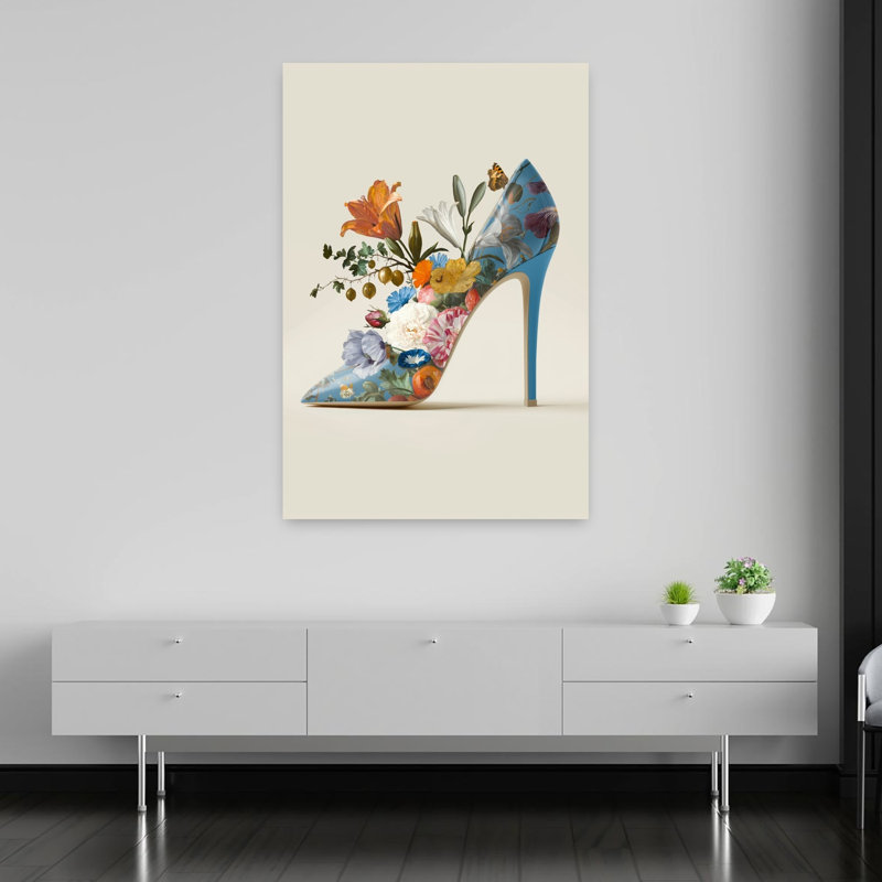 Vibrant Floral Heel Classic Colorful Elegant Butterfly Flower Fruit Wall Art Print 1 Piece Wrapped Canvas Wall Art