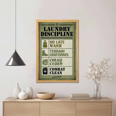 Laundry Discipline Military Style Canvas Wrapped Wall Art Oil Painting Print Set Of 1