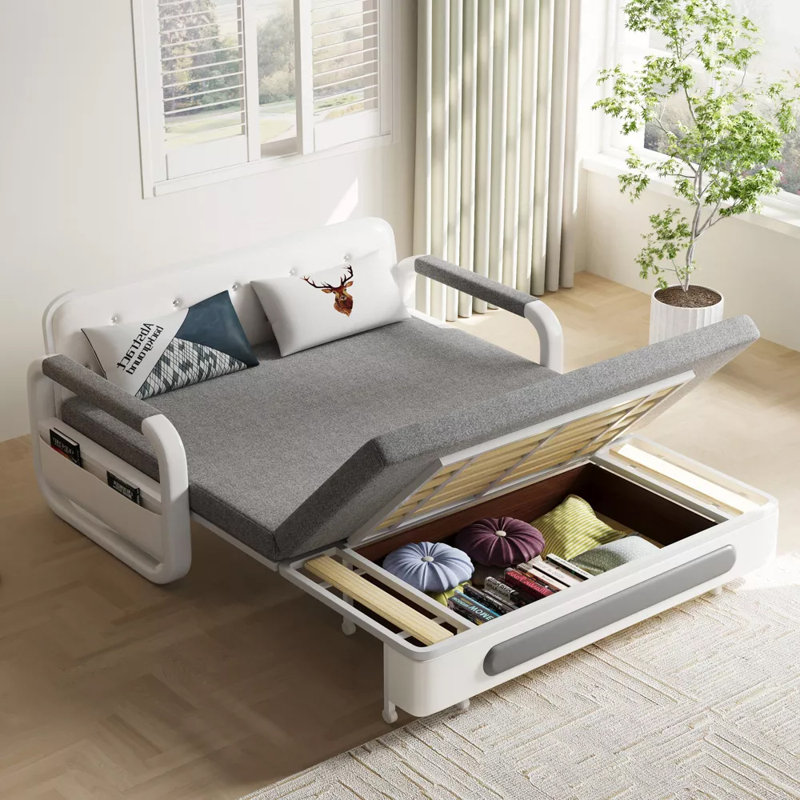 Hageo Pull Out Sofa Bed, 34.2" H x 50.3" W x 34.6" D