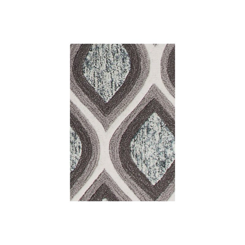Delong Wool Geometric Indoor Rug, Gray/White, Rectangle 9' x 13'