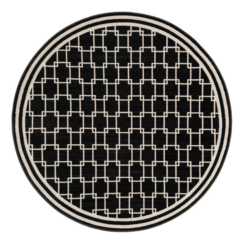 Jill Zarin Metropolitan Uptown Rug Black, Round 5'1"