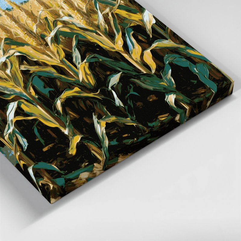«Farm Corn Stalks», art mural sur toile brune, H 11 po x l 14 po
