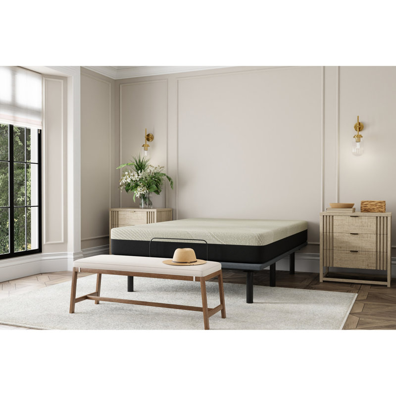 Grand matelas, mousse viscoélastique imprégnée de gel 12 po, couche supérieure, 3 po Support alvéolaire alvéolaire, housse avec fermeture à glissière, mousse de taille gris-noir, plateau serré, lb Amovible