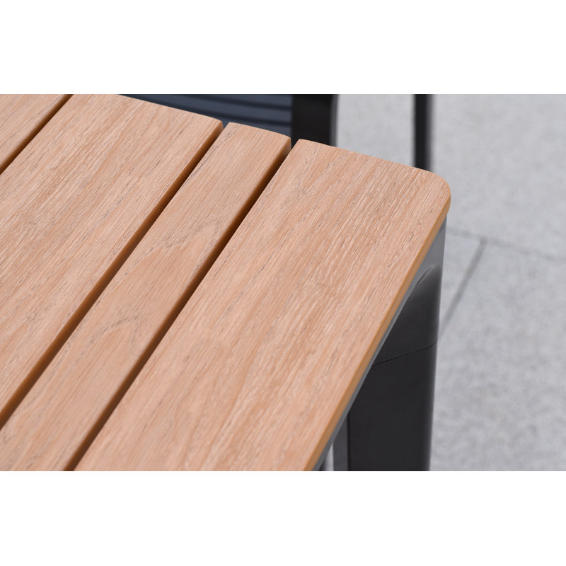Casar Rectangular Steel Outdoor Dining Table - 156 cm W 90 cm D