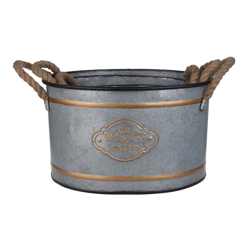 Ensemble de 3 pots décoratifs en métal Huxley