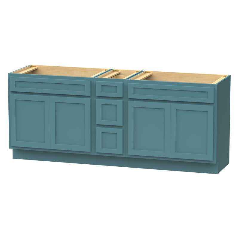 Base de meuble-lavabo double 72 po 72 po, Sarcelle