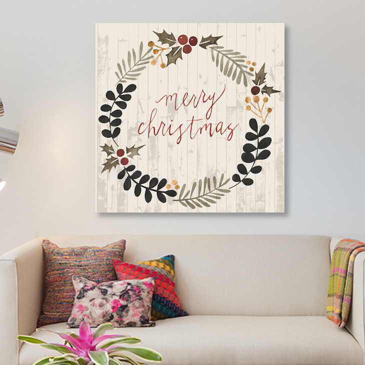 « christmas iii », reproduction d’art textuel sur toile, H 12 po x l 12 po x P 0,75 po, Toile tendue, Pas de tapis
