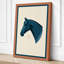 Teal Horse Profile Japandi - Wrapped Canvas-155288704-155288706