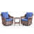 Blue Cushion/Brown Frame
