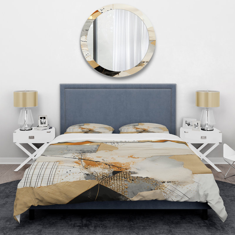 Ensemble de housse de couette Sunset Collages - Abstract Collages, Housse de couette pour lit simple + 1 taie décora