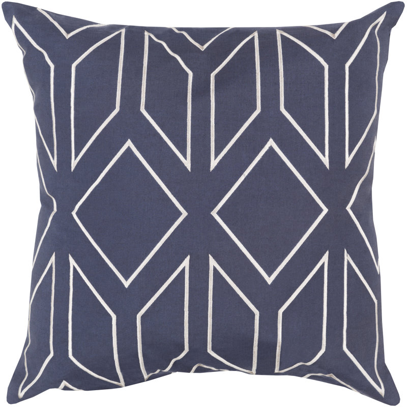 Skyline Geometric Linen Throw Pillow, Blue/Neutral, Pillow Cover Only - No Insert, 20" H x 20" W x 4" D