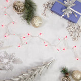 50-Count Clear Mini Christmas String Light Set 12ft Black Wire