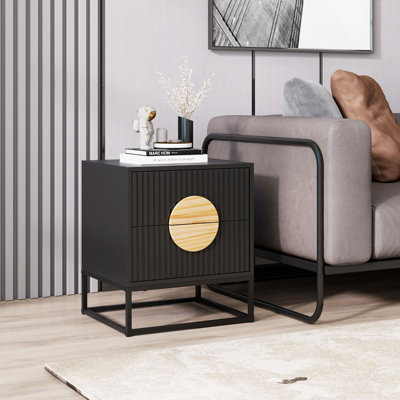 48cm W Metal Bedside Table