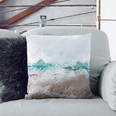 Beach In Santa Cruz California In Abstract Abstract Square Throw Cushion
