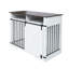 Abri pour chien spacieux - aspect lin blanc, fabrication, compartiment pour deux chiens moyens et tablette pratique Décoration élégante, fonctionnelle et fonctionnelle