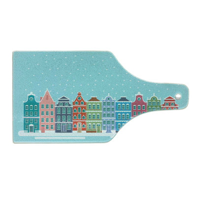 East Urban Home Glass Amsterdam Cutting Board