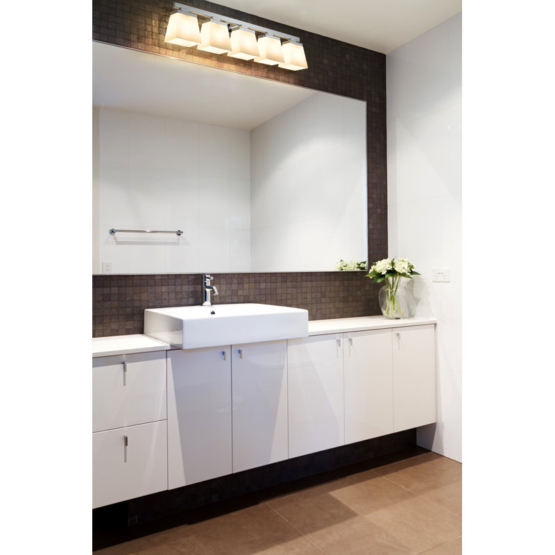 Meuble-lavabo 5 lumières Panora, Chrome