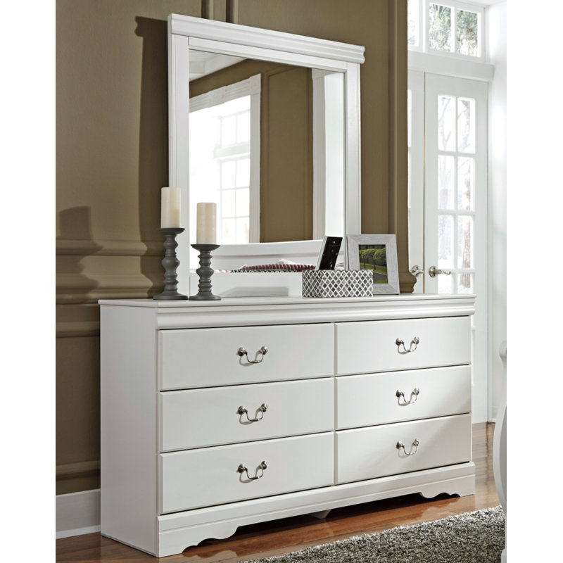 Commode et miroir Anarasia, Blanc