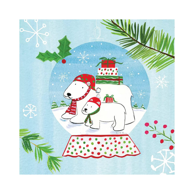 Snow Globe Animals II by Farida Zaman - Wrapped Canvas Painting, 45.72 cm H x 45.72 cm W x 1.91 cm D