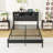 Queen Bed Frame with Storage Headboard, Metal Platform Bed with Charging Station, Bookcase Storage, No Box Spring Needed, Easy Assembly, Noise-Free, Black-112965140-112965141