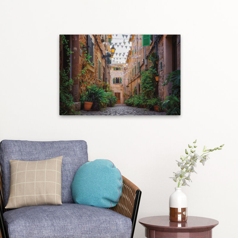 Jardin de pavés - Art contemporain de charmantes ruelles pavées dans un pot, H 16 po x l 24 po