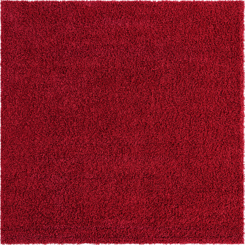 Tapis rouge cerise Renesha, Carré 8 pi 2 po