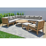 Huntington 12 Piece Teak Sectional Seating Group with Sunbrella Cushions