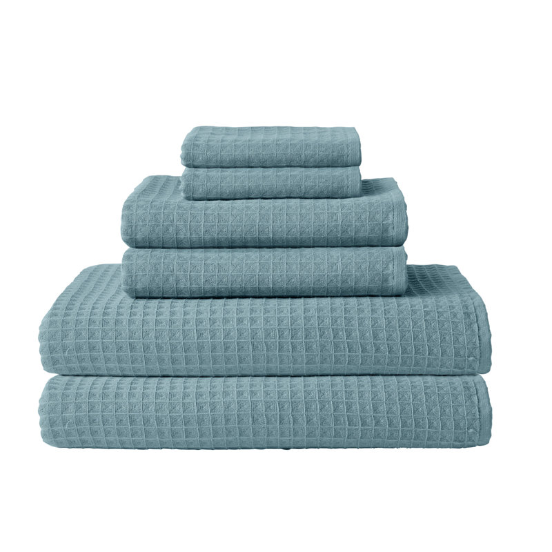 Waffle Twist Bath Towel, Beige, 6 Piece Bath Towel Set