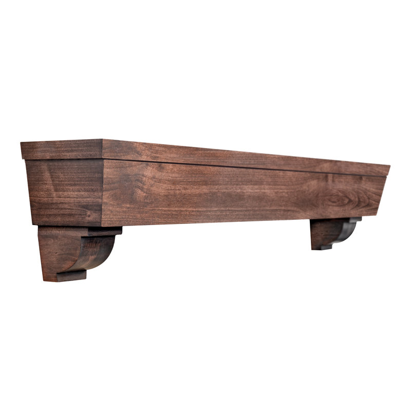 Valencia Fireplace Mantel with Corbels, 60", Brown Wood
