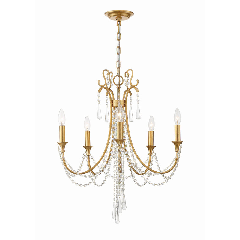 Lustre empire unique à 5 lumières avec détails en fer forgé Labrecque