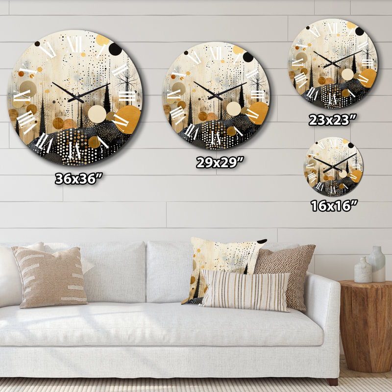 Horloge murale Chasyn - Collages abstraits, Très grand