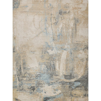Infinity Handmade Wool/Nylon In Ivory/Blue/Terracotta Area Rug