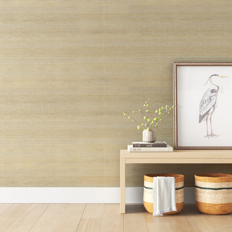 Papier peint en jute fin, Blanc cassé / crème / beige / brun clair
