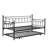 Modern Daybed With Trundle - Black Finish For Style, Strong Metal Frame Stability, Space Concept, Quiet And Noiseless, Easy To Assemble Piece, No Box Spring Needed, Carries 250/350 Lbs Color Scheme,