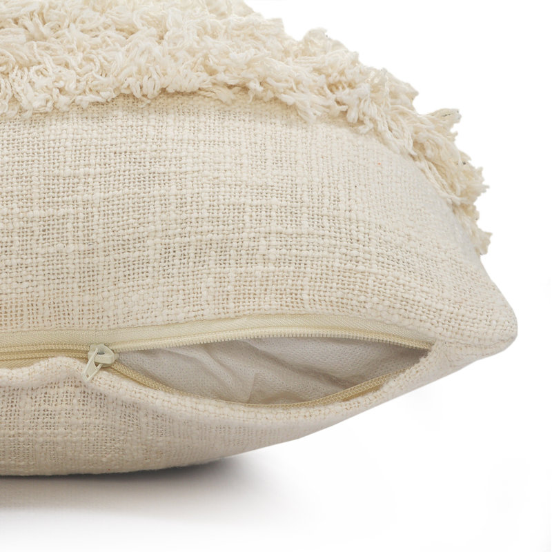 Coussin décoratif 100% coton à franges Coastal, Housse de coussin seulement - sans coussin, H 12 po x l 30 po