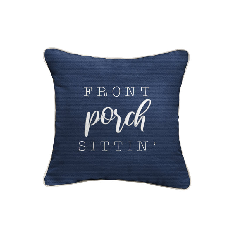 Ethan Outdoor Square Sunbrella Pillow Cover & Insert, Canvas Navy Sunbrella® Canvas