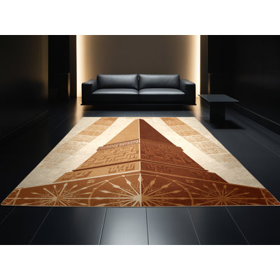 Tapis oriental beige lavable à la machine Warleigh