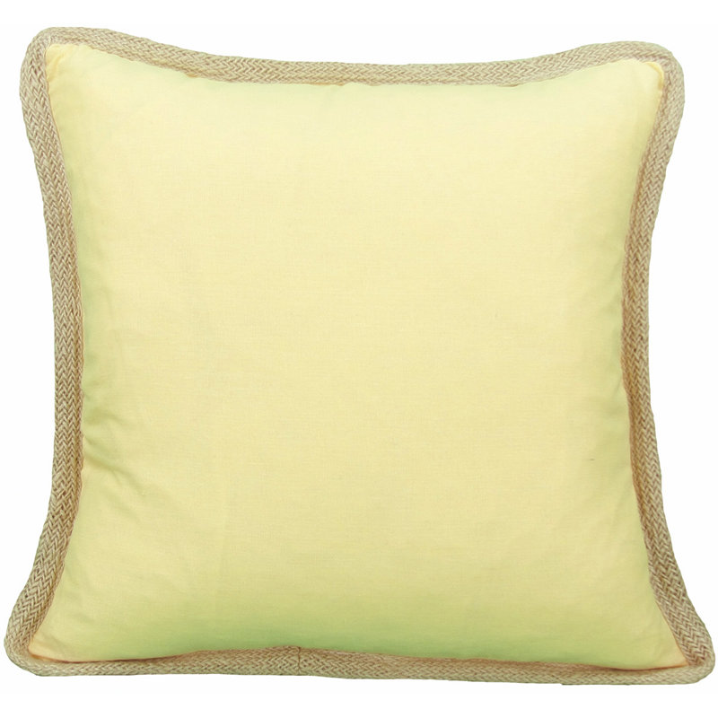 Classic Jute Feather Reversible Throw Pillow, Yellow, Feathers