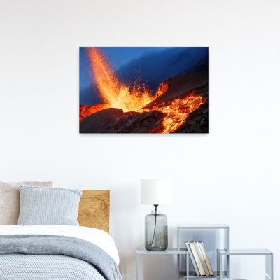 Volcanic Eruption Abstract Contemporary Landscape Mountain Wall Art Print